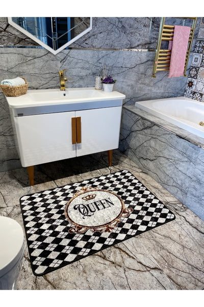 Queen Slogan Single Bathroom Mat Gray (size 80x120)