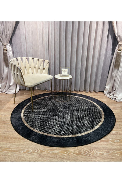 Jute Sisal Bordered Look Decorative Round Rug - Brown