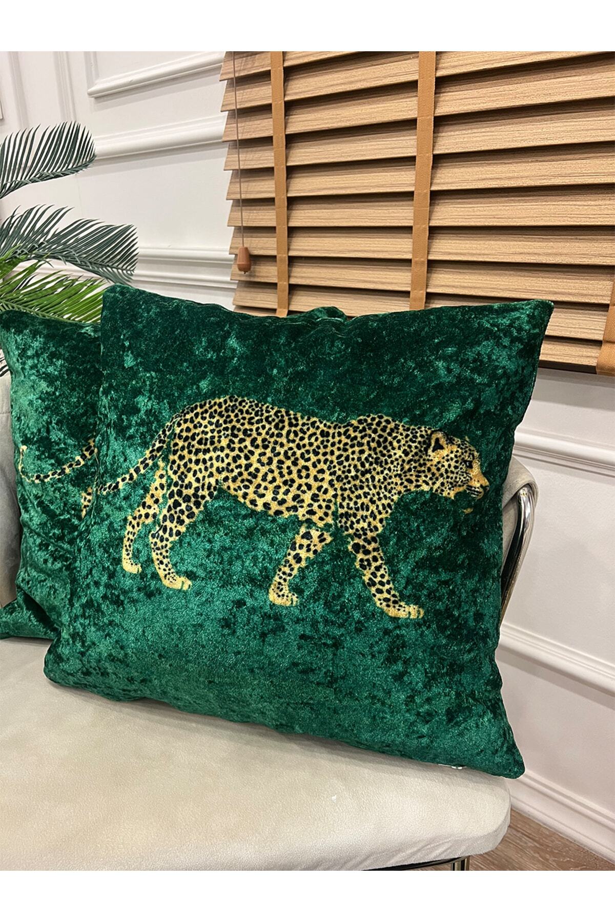 %100 Velvet Leopard Print Cushion Cover