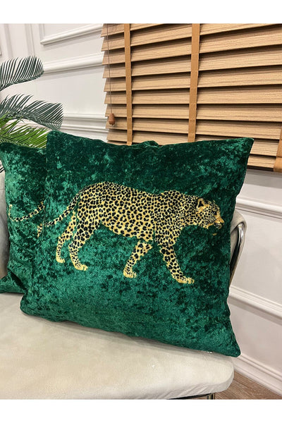 %100 Velvet Leopard Print Cushion Cover