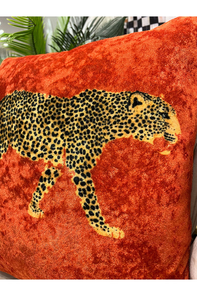 %100 Velvet Leopard Print Cushion Cover