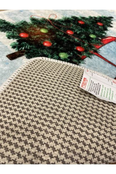 Car Pattern Christmas Latex Base Doormat (Size 60x90)
