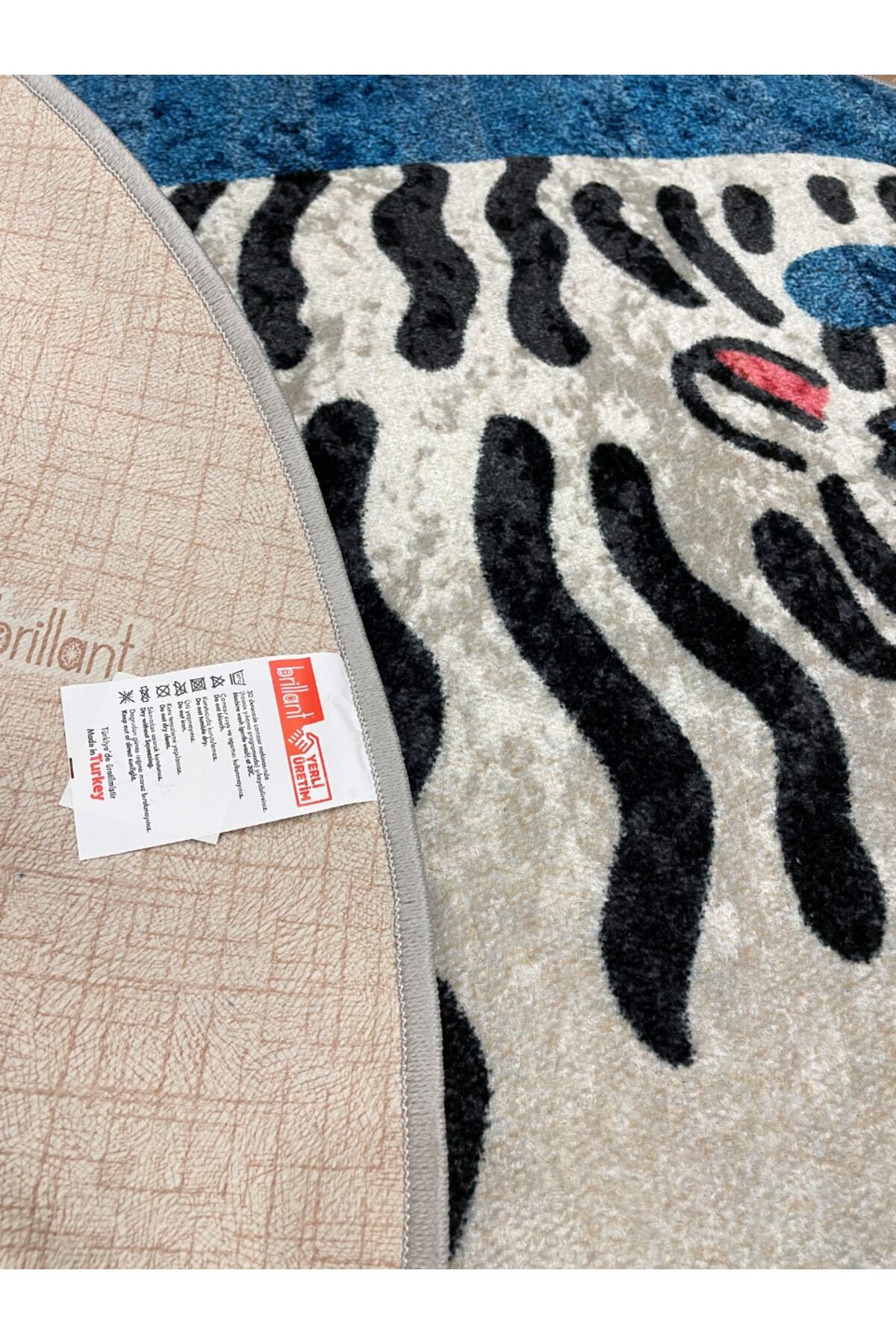 Kaplan Desen Dekoratif Kırmızı Halı