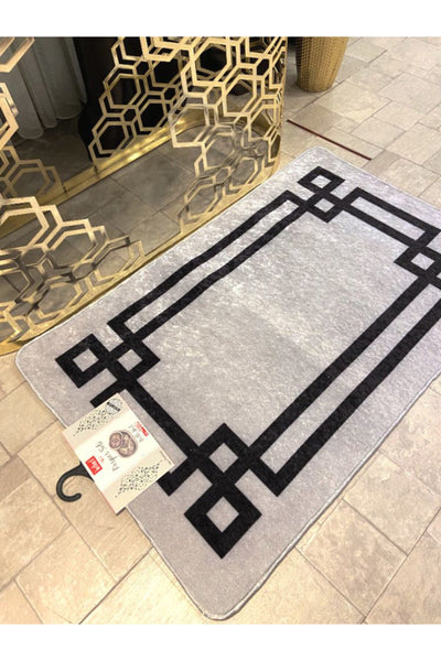 Latex Base (60X100 - 60X50) Double Bath Mat Set - MINK BROWN