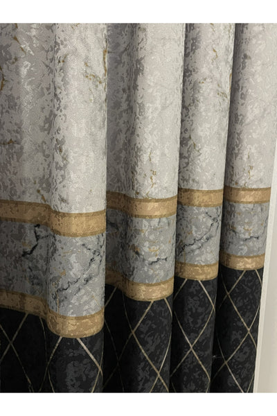 Liva Alita Model 1/2.50 Pleated Blackout Curtain Navy-Gray