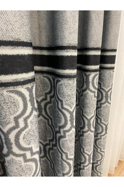 Blackout Room Darkening Printed Damask Pattern 1/2.50 Pleated Curtain Panel