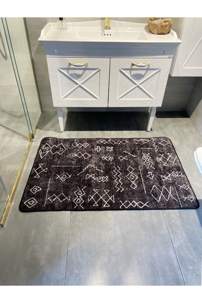 Ethnic Pattern Single Bath Mat - Beige (70x160)