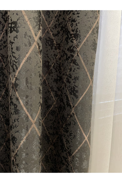 Liva Loren Model 1/2.50 Pleated Blackout Curtain Khaki Brown