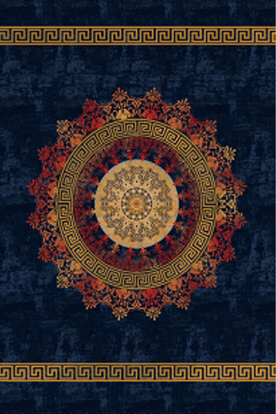 Washable Printed Wone Rug - Ancient Greek Key Mandala