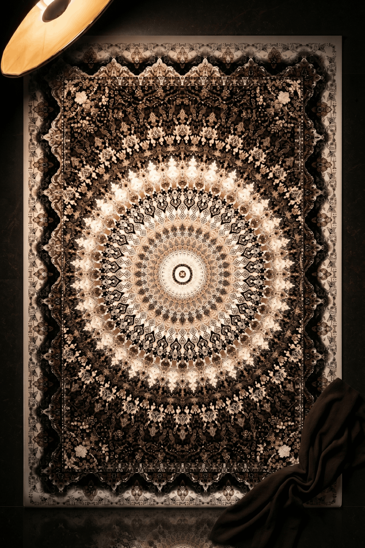 Washable Printed Turgutlu Rug - Intricate Star Medallion