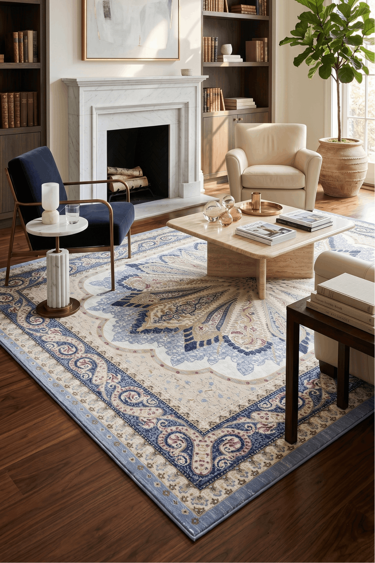 Washable Printed Luvinda Rug - Grand Star Medallion