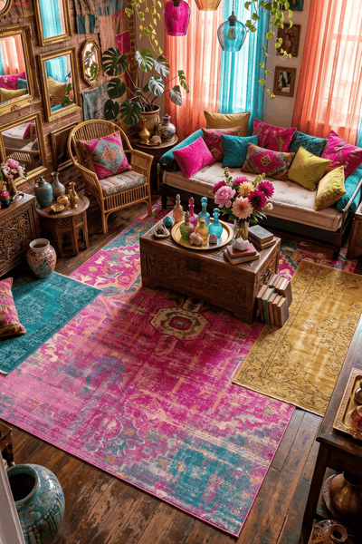 Washable Printed Erisa Rug - Vintage Distressed Style