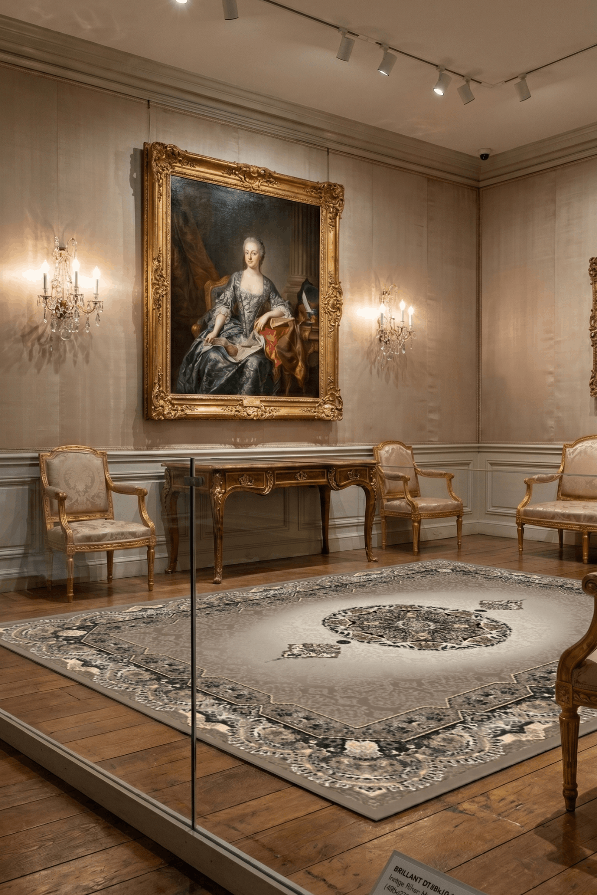 Washable Printed Sementa Rug - Traditional Medallion Style
