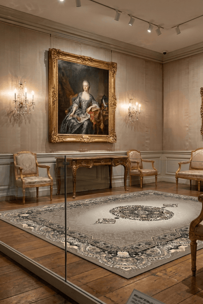 Washable Printed Sementa Rug - Traditional Medallion Style