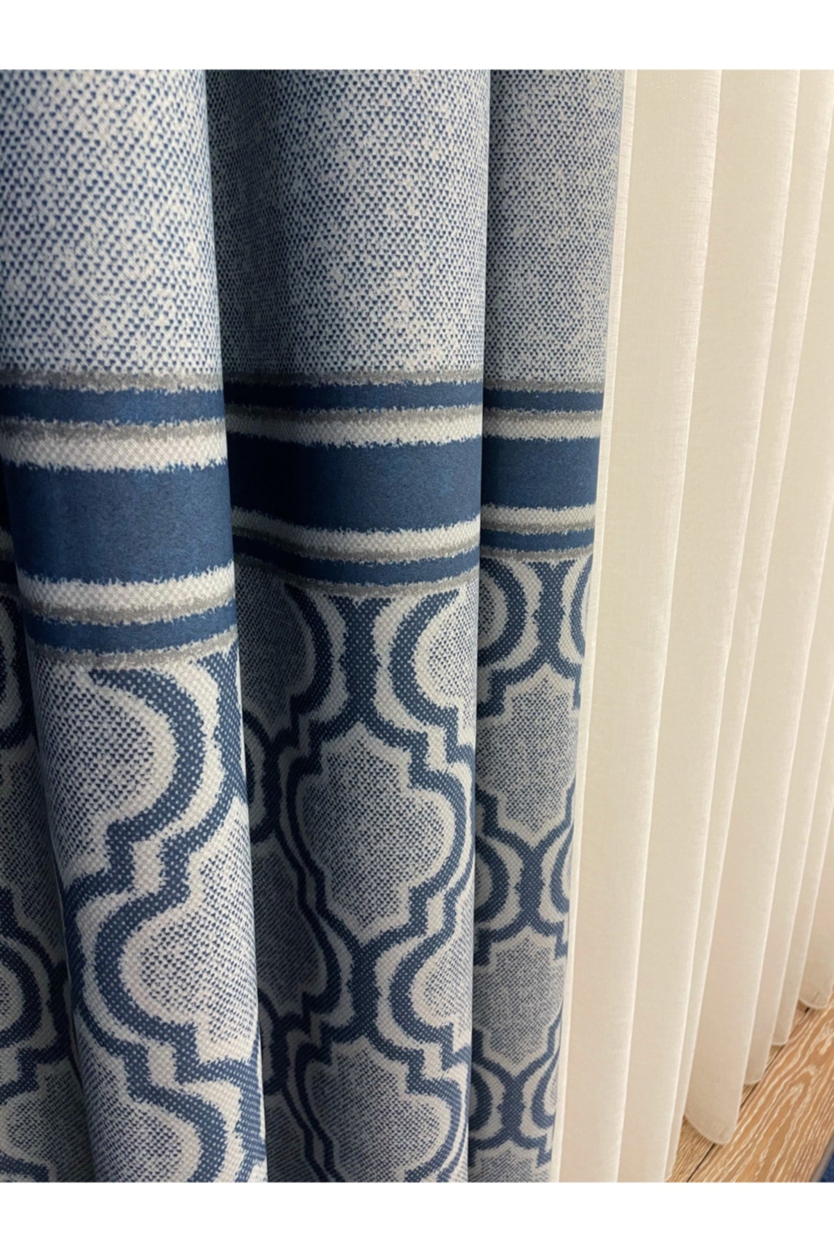 Blackout Room Darkening Printed Damask Pattern 1/2.50 Pleated Curtain Panel