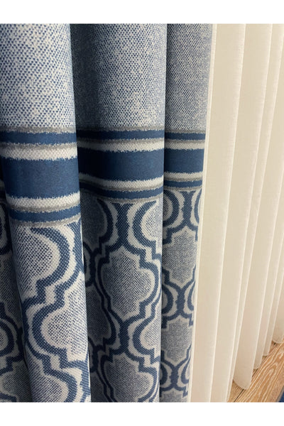 Blackout Room Darkening Printed Damask Pattern 1/2.50 Pleated Curtain Panel