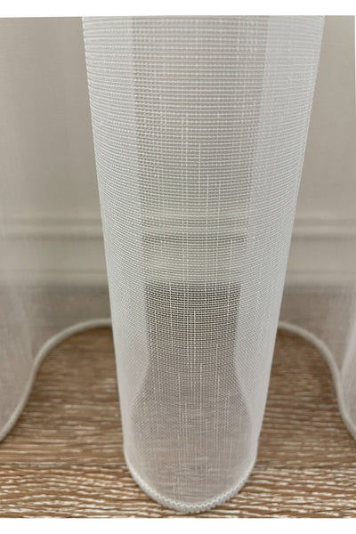 Linen-Look 1/2.5 Regular Pleated - Ecru Cream Sheer Curtain