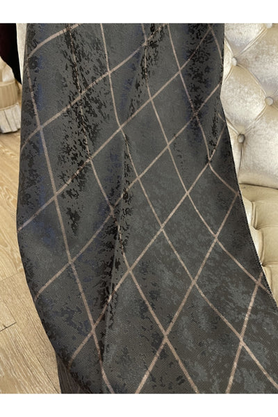 Liva Loren Model 1/2.50 Pleated Blackout Curtain Khaki Brown