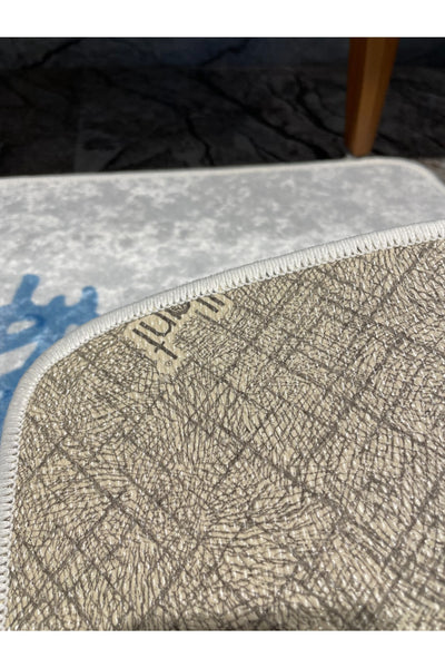 Mercan 2-Piece Latex Base Bathroom Mat Set (60x100 - 60x50) NAVY BLUE