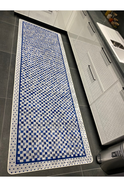 Robert Diamond Pattern Fringeless Round Rug - Brown