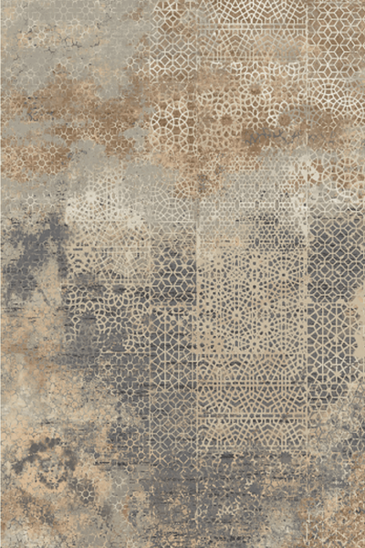 Washable Printed Widget Rug - Distressed Geometric Patchwork