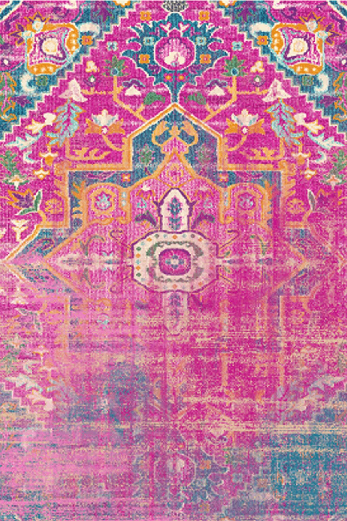 Washable Printed Erisa Rug - Vintage Distressed Style