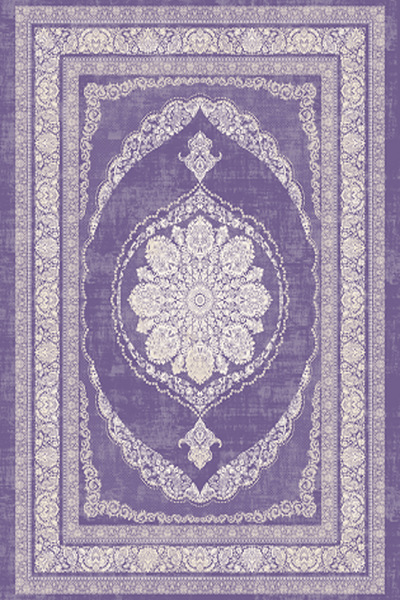 Washable Printed Mist Rug - Classic Medallion Style