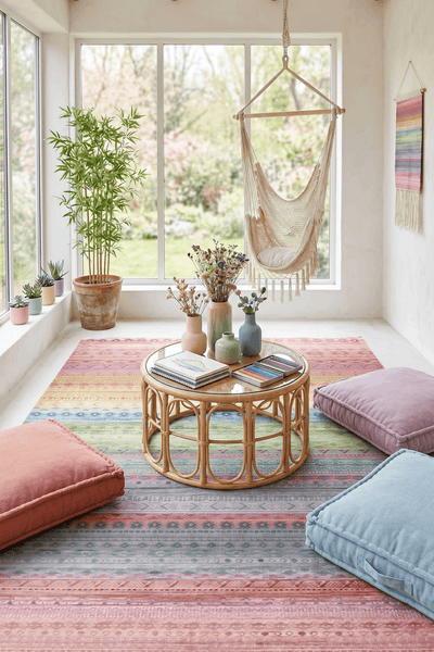Washable Printed Colorway Rug - Southwestern Geometric Style