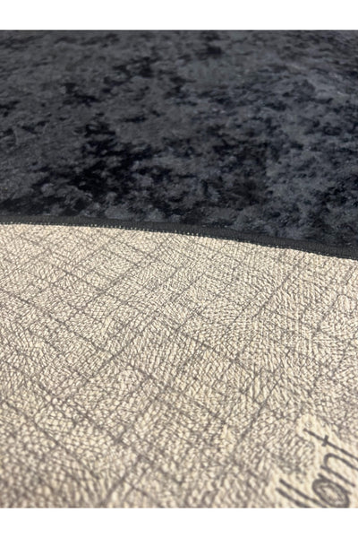 Chain Patterned Gray - Black Decorative Rug