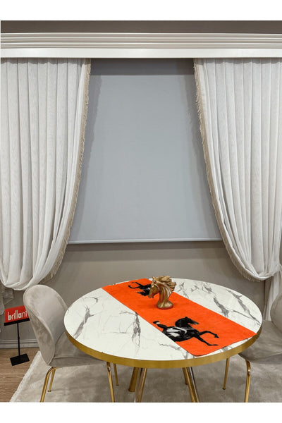 Matte Dark Gray (ANTHRACITE) Roller Blind Heavy Fabric Aluminum Housing Tube