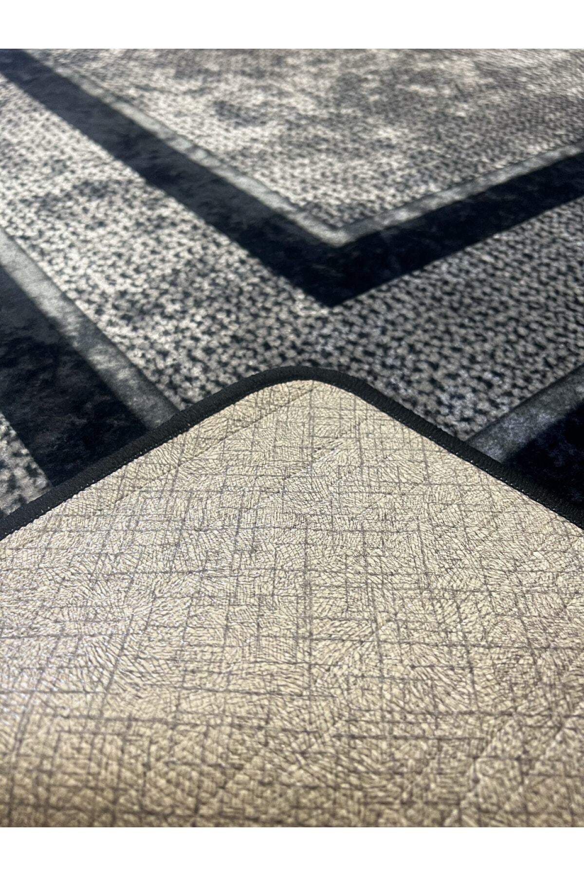 Jute Sisal Bordered Look Decorative Rug - Brown - Black