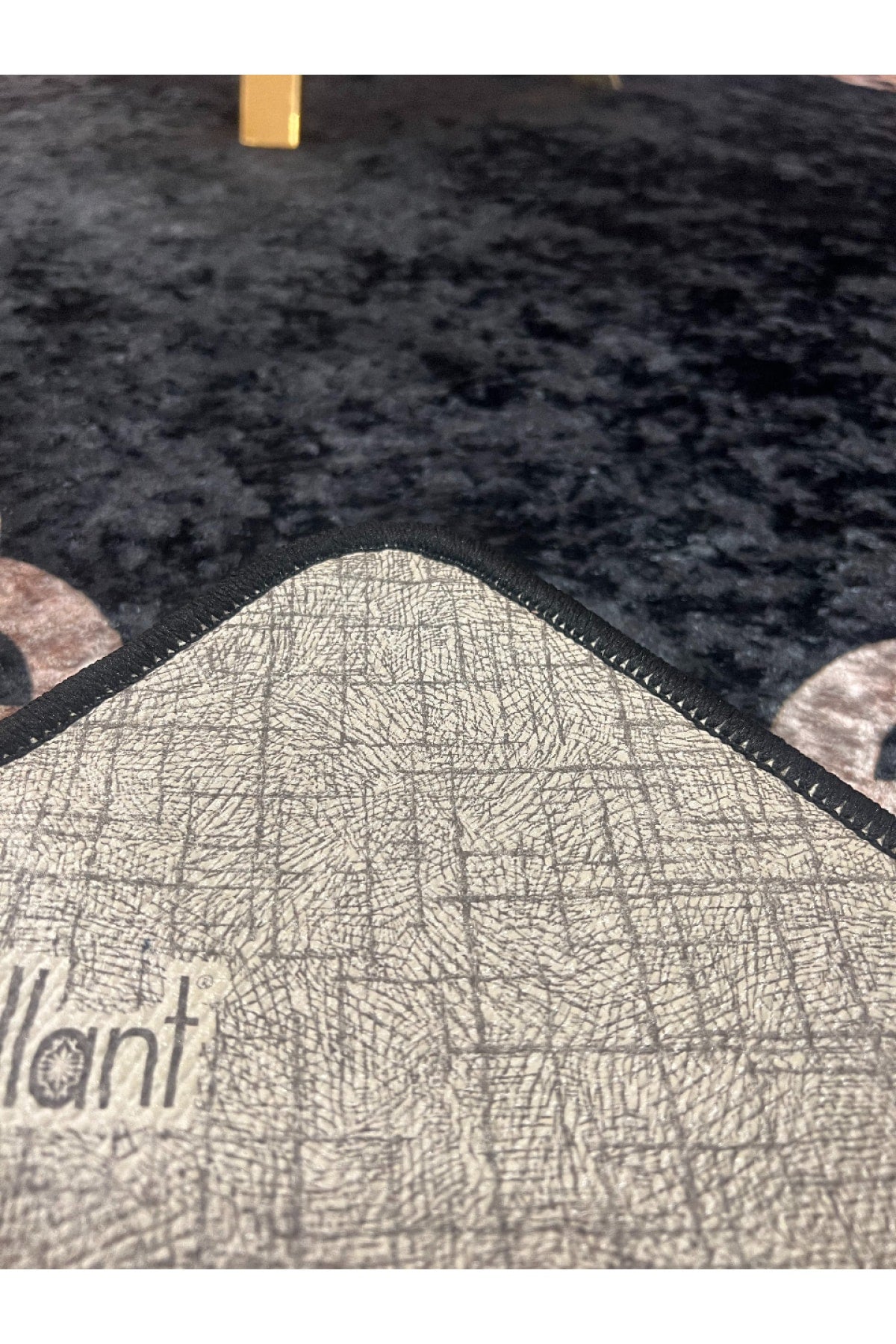 Chain Patterned Gray - Black Decorative Rug