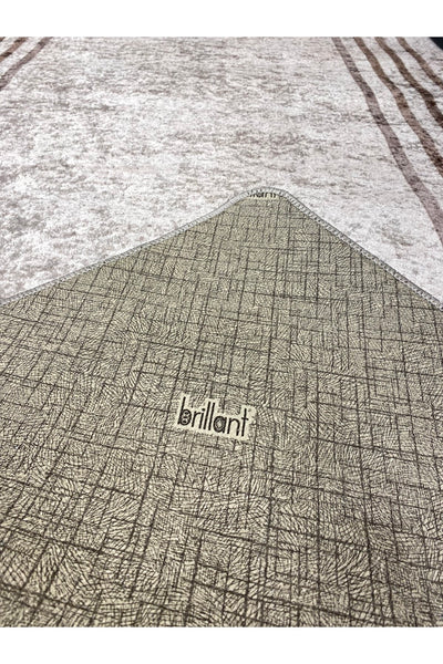 Geometric Gradient Chenille-Look Latex Non-Slip Base Stain-Resistant Fringeless Rug - Navy/Gray