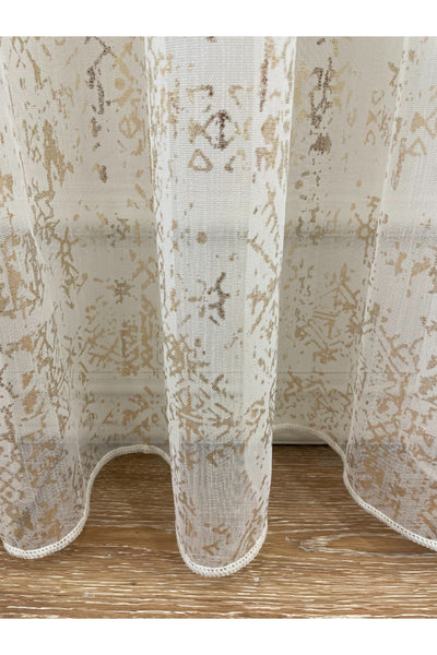 Modern Gold Foil 1/2.5 Pleat - Gold Foiled Sheer Curtain