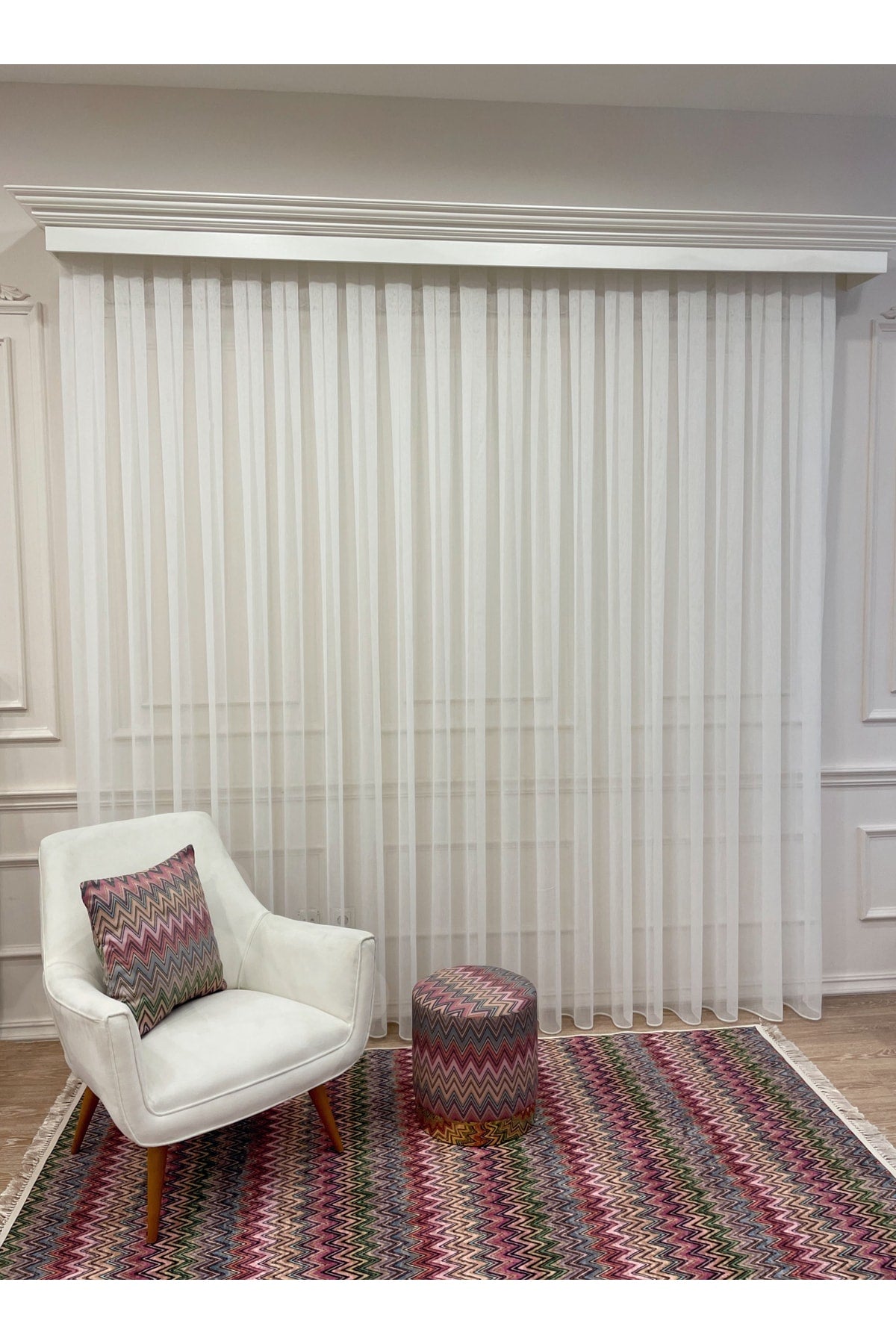Linen-Look 1/2.5 Regular Pleated - Ecru Cream Sheer Curtain