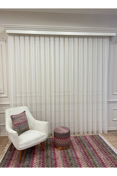 Linen-Look 1/2.5 Regular Pleated - Ecru Cream Sheer Curtain