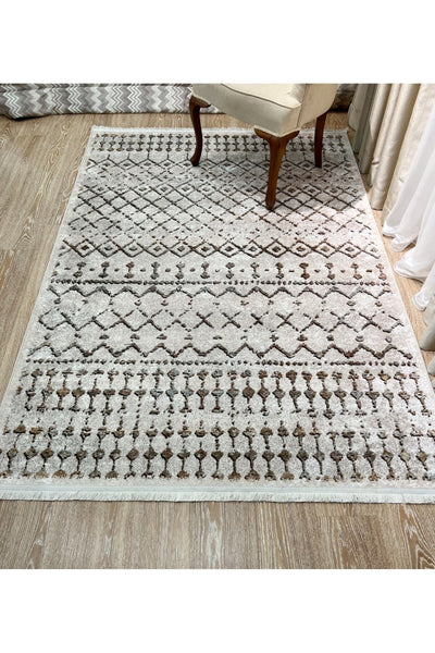 Ethnic Pattern Decorative Rug - Beige