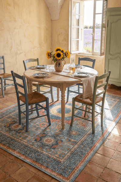 Washable Printed Maribor Rug - Vintage Patchwork Style