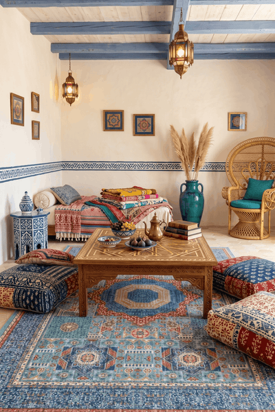 Washable Printed Maribor Rug - Vintage Patchwork Style