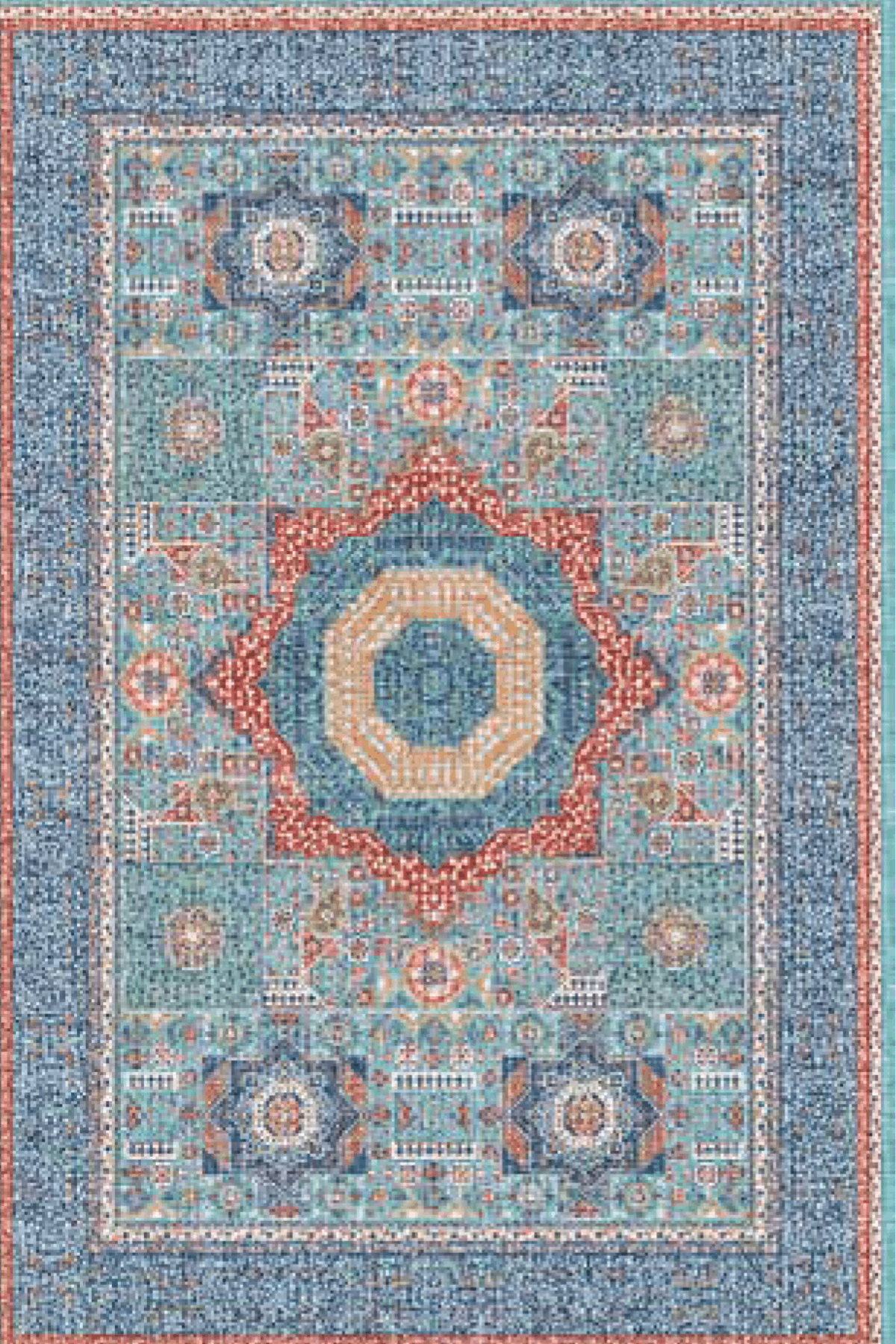 Washable Printed Maribor Rug - Vintage Patchwork Style
