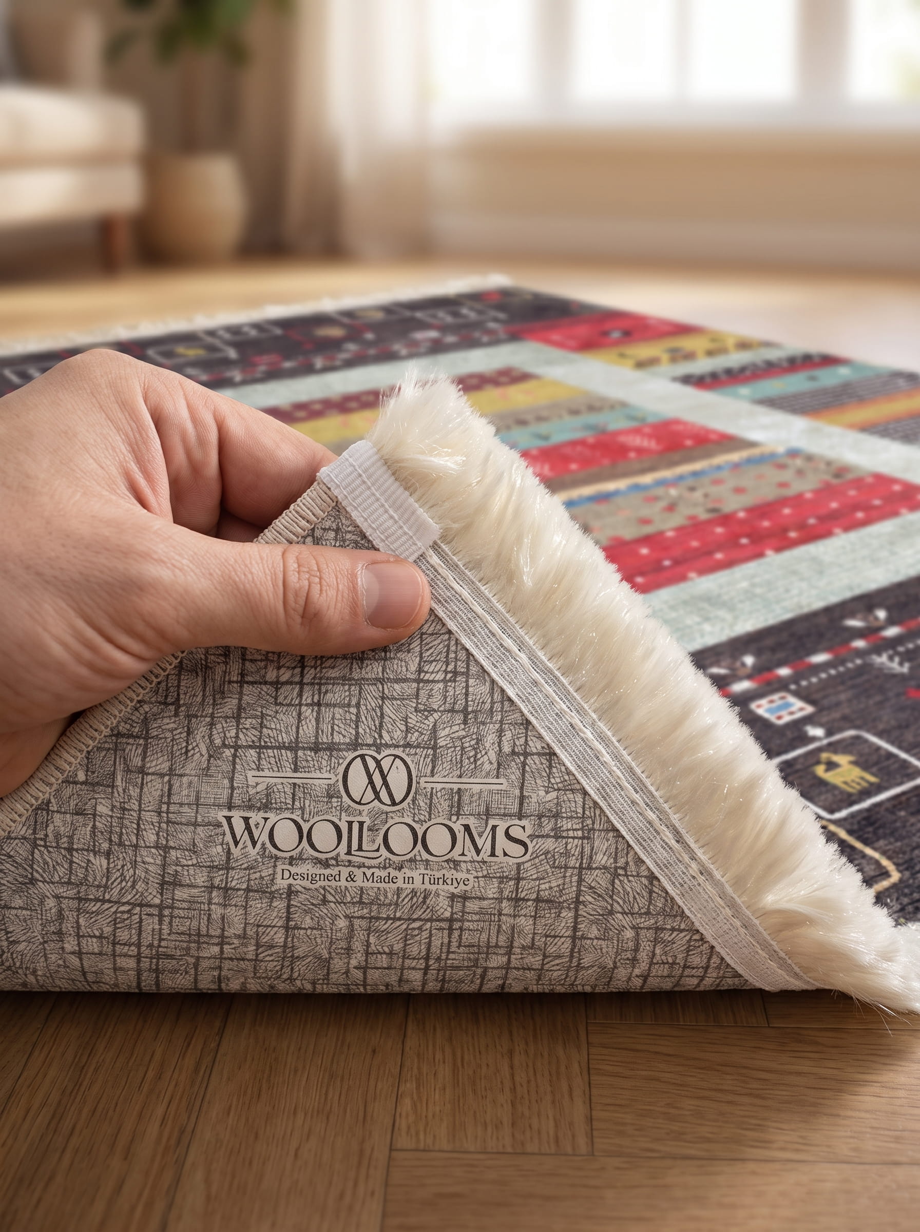 Washable Printed Minora Rug - Traditional Medallion Style