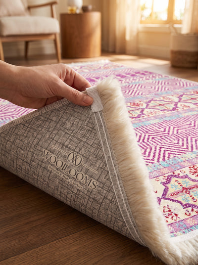 Washable Printed Burns Rug - Tribal Geometric Stripes