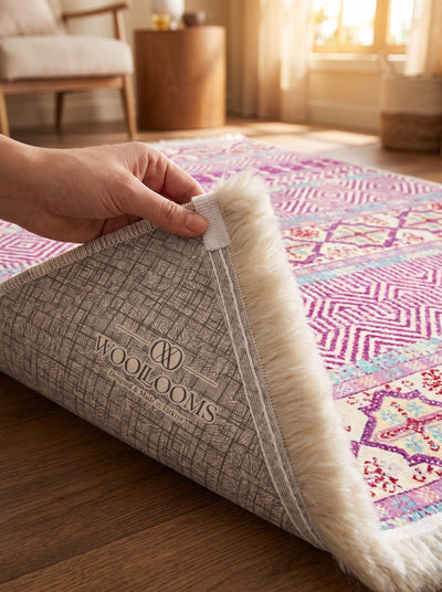 Washable Printed Burns Rug - Tribal Geometric Stripes