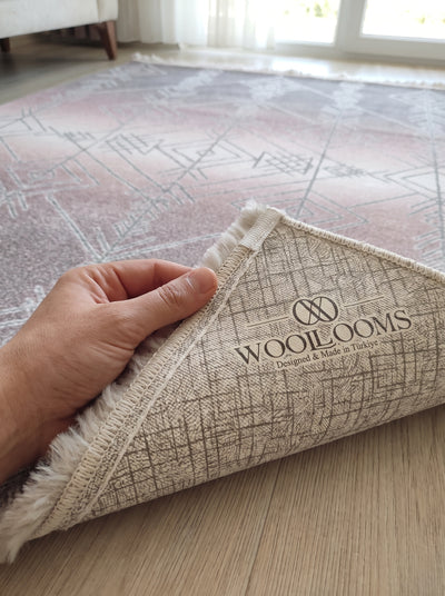 Washable Printed Vizyon Rug - Modern Tribal Style