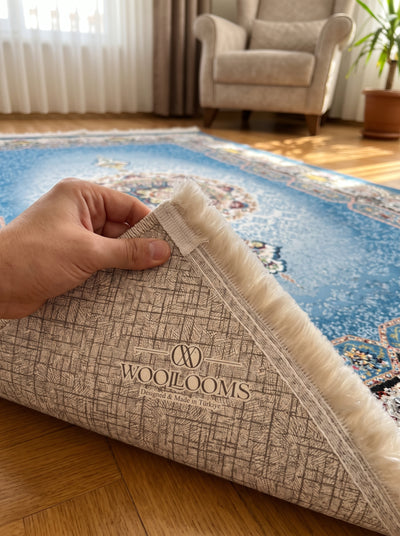 Washable Printed Sementa Rug - Traditional Medallion Style