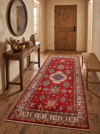 Owens Washable Area Rug – Red / Tribal Medallion Style