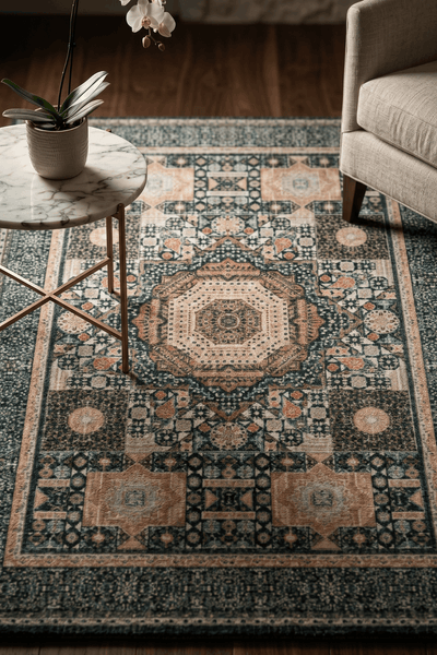 Washable Printed Maribor Rug - Vintage Patchwork Style